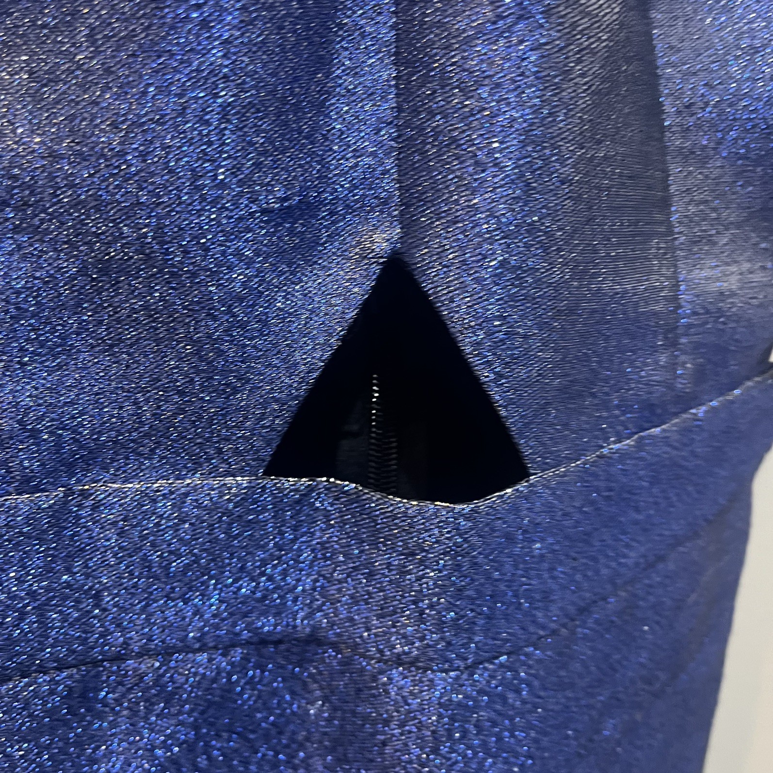 MISS SELFRIDGE – Size 6 UK – BLUE METALLISED SPARKLY cut out DRESS rrp was £55