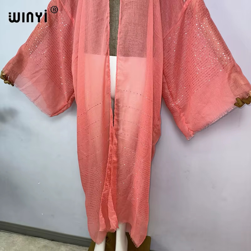 2023 Women Bohemian Gold Thread Monochrome Elegant Casual Dress African Cardigan