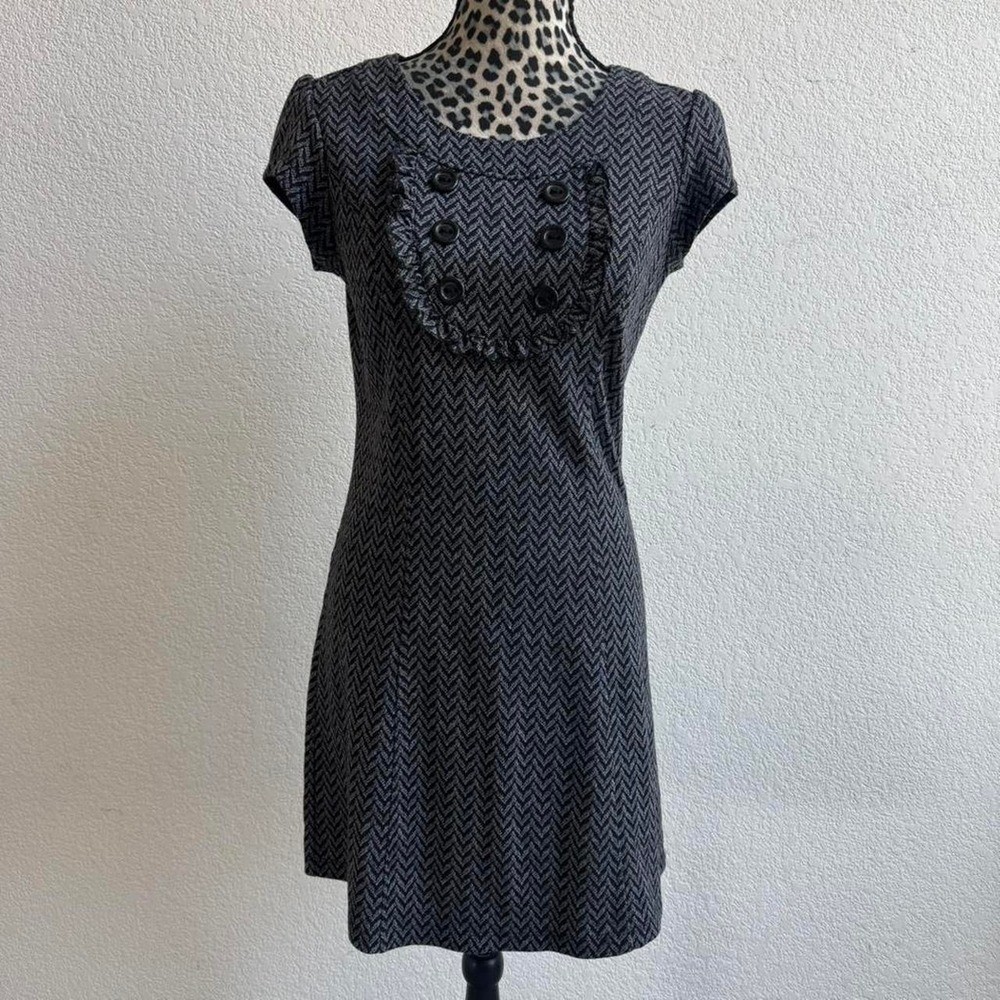 Be Bop black & gray herringbone mini dress