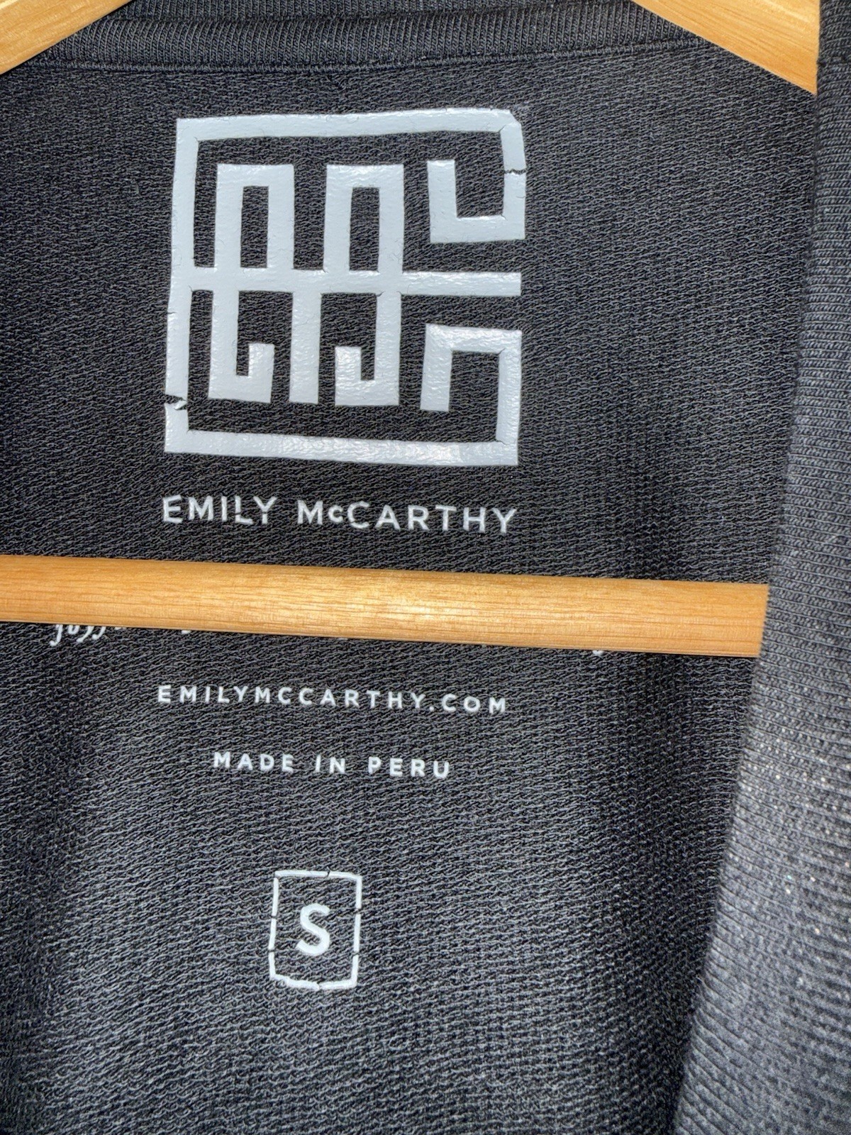 Emily McCarthy Sweatshirt Dress Womens S Black Puff Sleeve Gold Stripe Cuffs