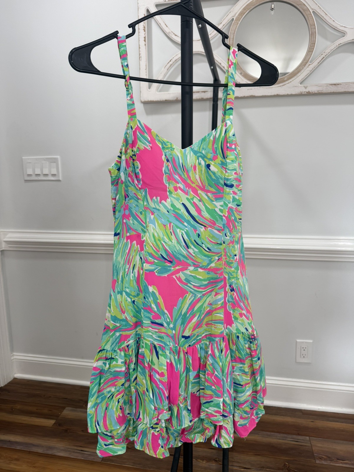 Lilly Pulitzer Morgana Tiered Ruffle Mini Dress in Shady Lady Size 0