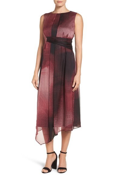 NIC+ZOE ‘Digital Age’ Print Silk Midi Dress (size 6)