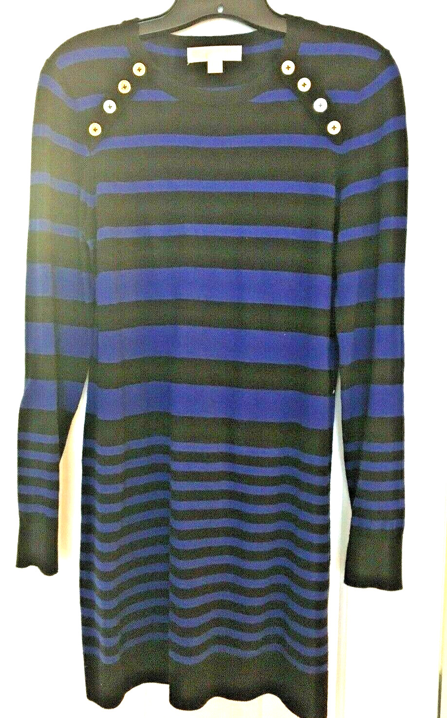 MICHAEL KORS Knit sweater dress Black / Cobalt, Size M