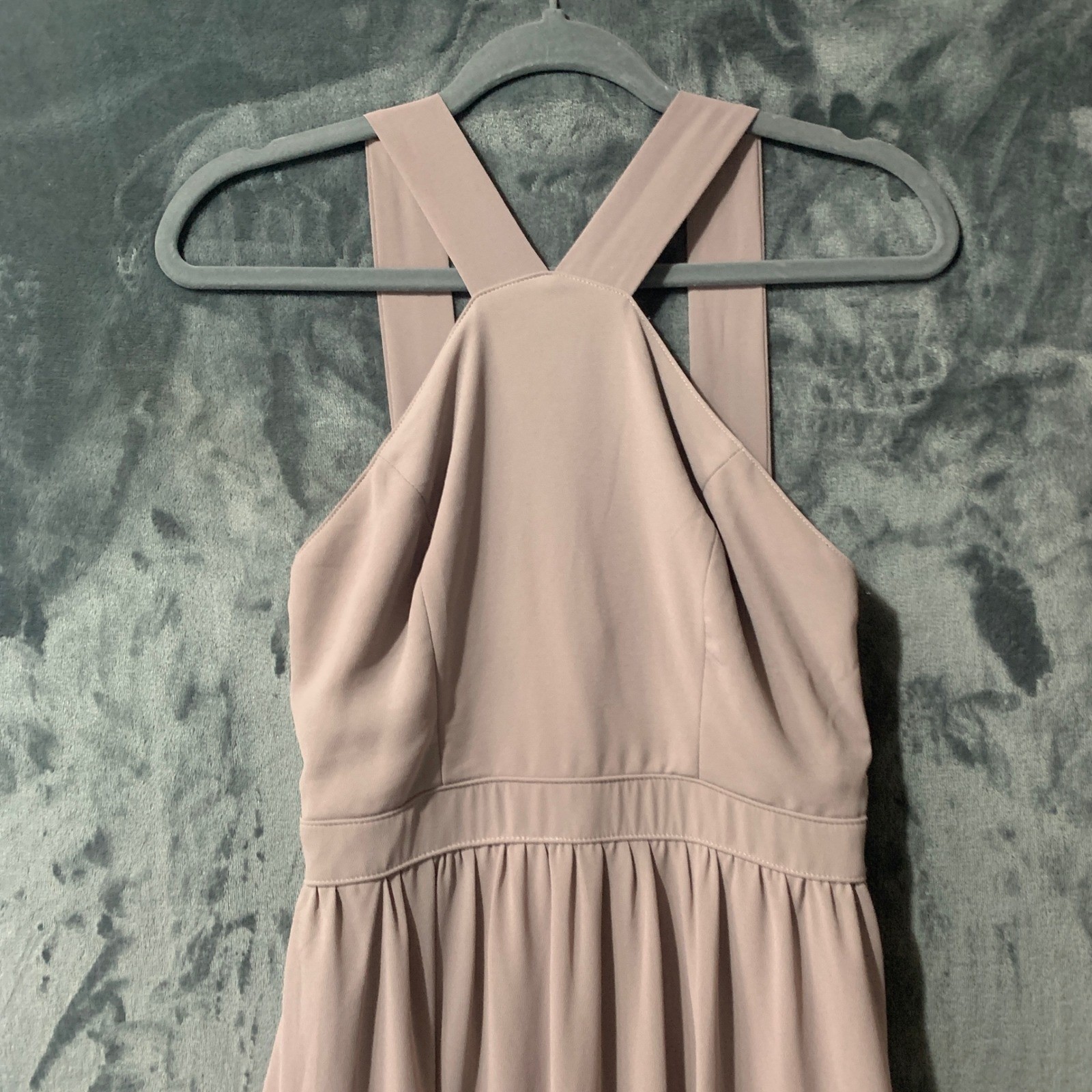 Lulus Heavenly Hues Mauve Rose Halter Maxi Dress Small Pink Formal Bridesmaid