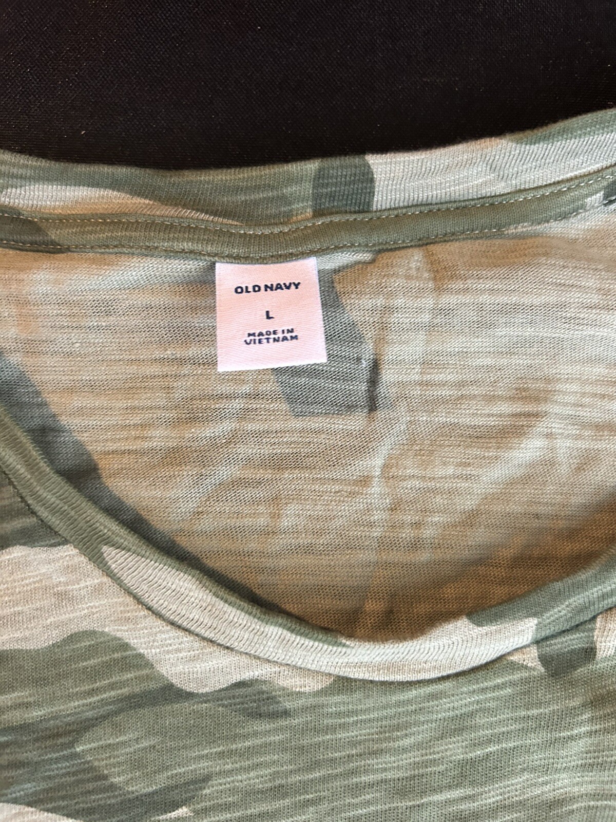 NWT Old Navy Womens Large Camo Print Waist Defined Knit Cotton Dress Camouflage