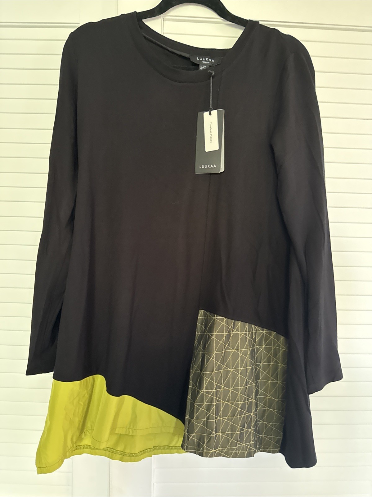 Luukaa NWT New Black Green Dress Tunic Sz 8 Dream 23K113