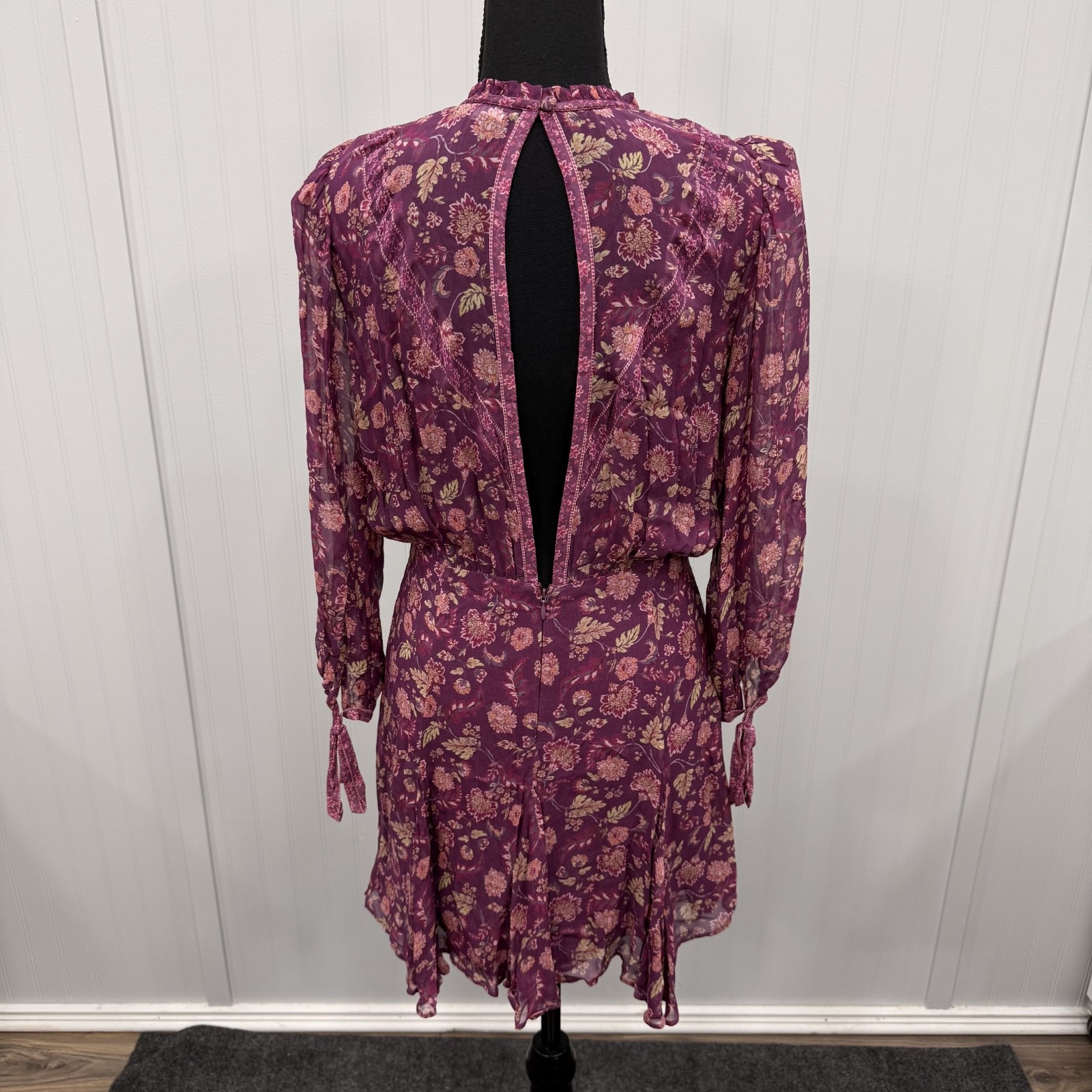 Revolve Tularosa Women’s Small Pink Floral 3/4 Sleeve Mini Hopper Dress
