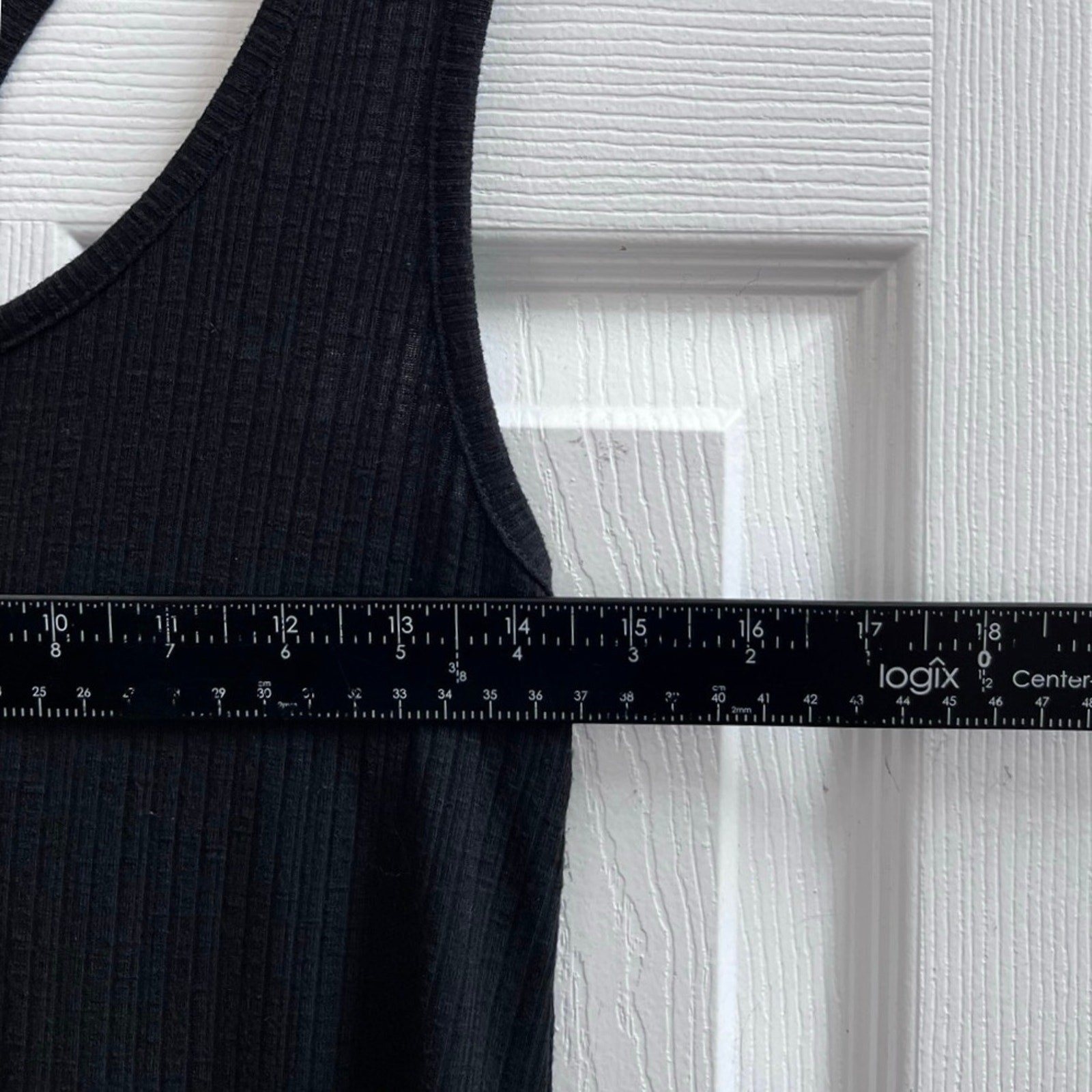 Z Supply Black Rib Racerback Side Slits Midi Tank Dress Size Small Minimalist