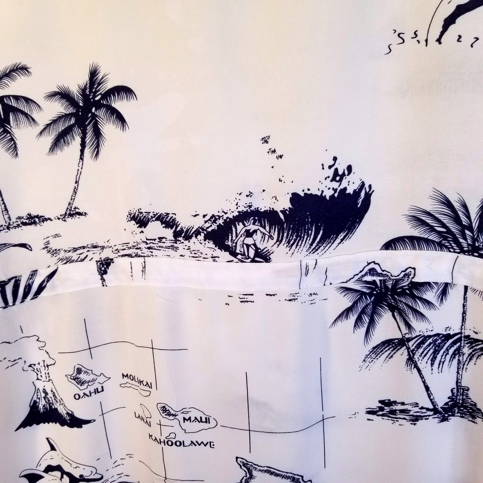 Palmwave Hawaii Islands Map V Neck Sleeveless Drawstring Dress *NO SIZE*