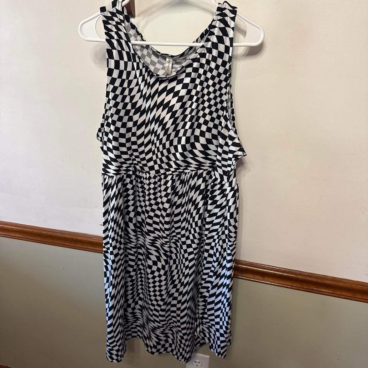 Emerald super soft black and white checkered dress Size XL plus