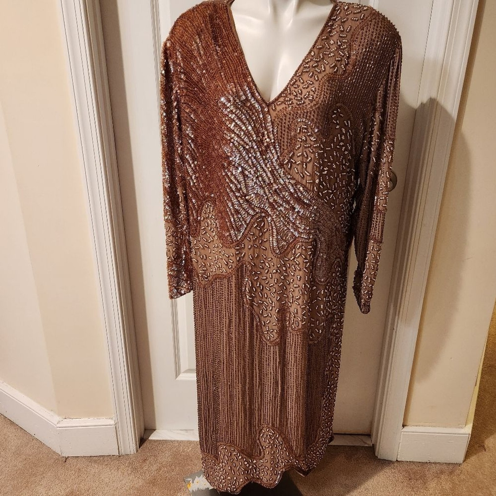 Shomax vintage silk gorgeus piece of art dress, sie XL