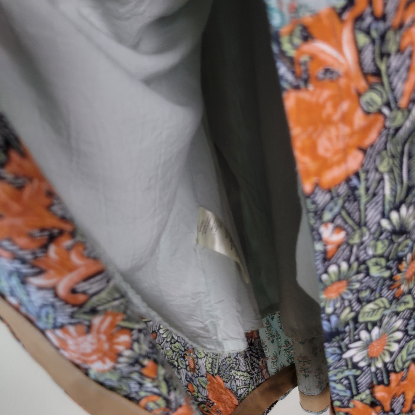 Anthropologie Sz M Astrid Tunic V Neck Floral Printed Lace Flutter Sleeve Dress