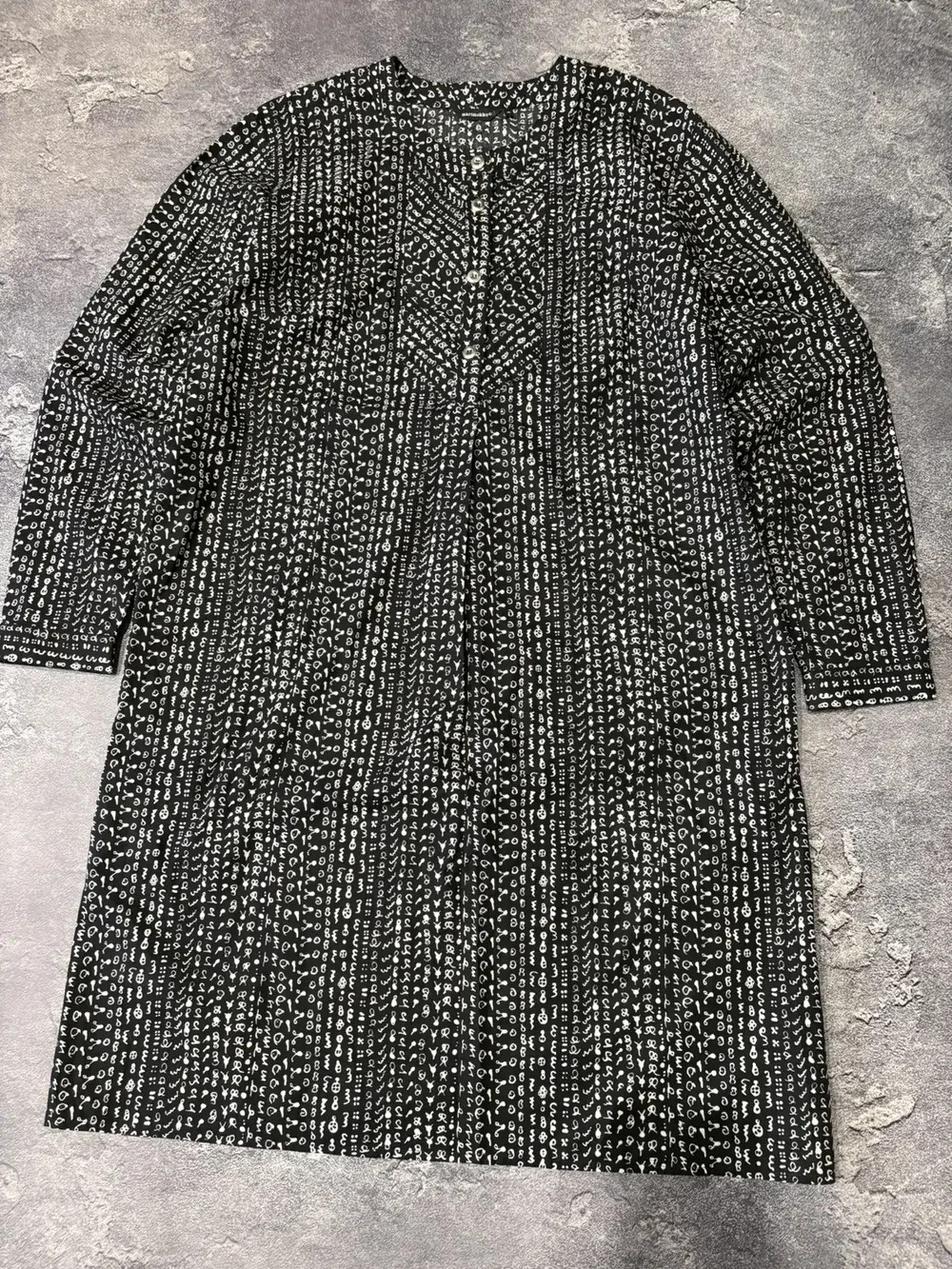 Vintage Marimekko Black/White Abstract Graphic Print Dress Size 38