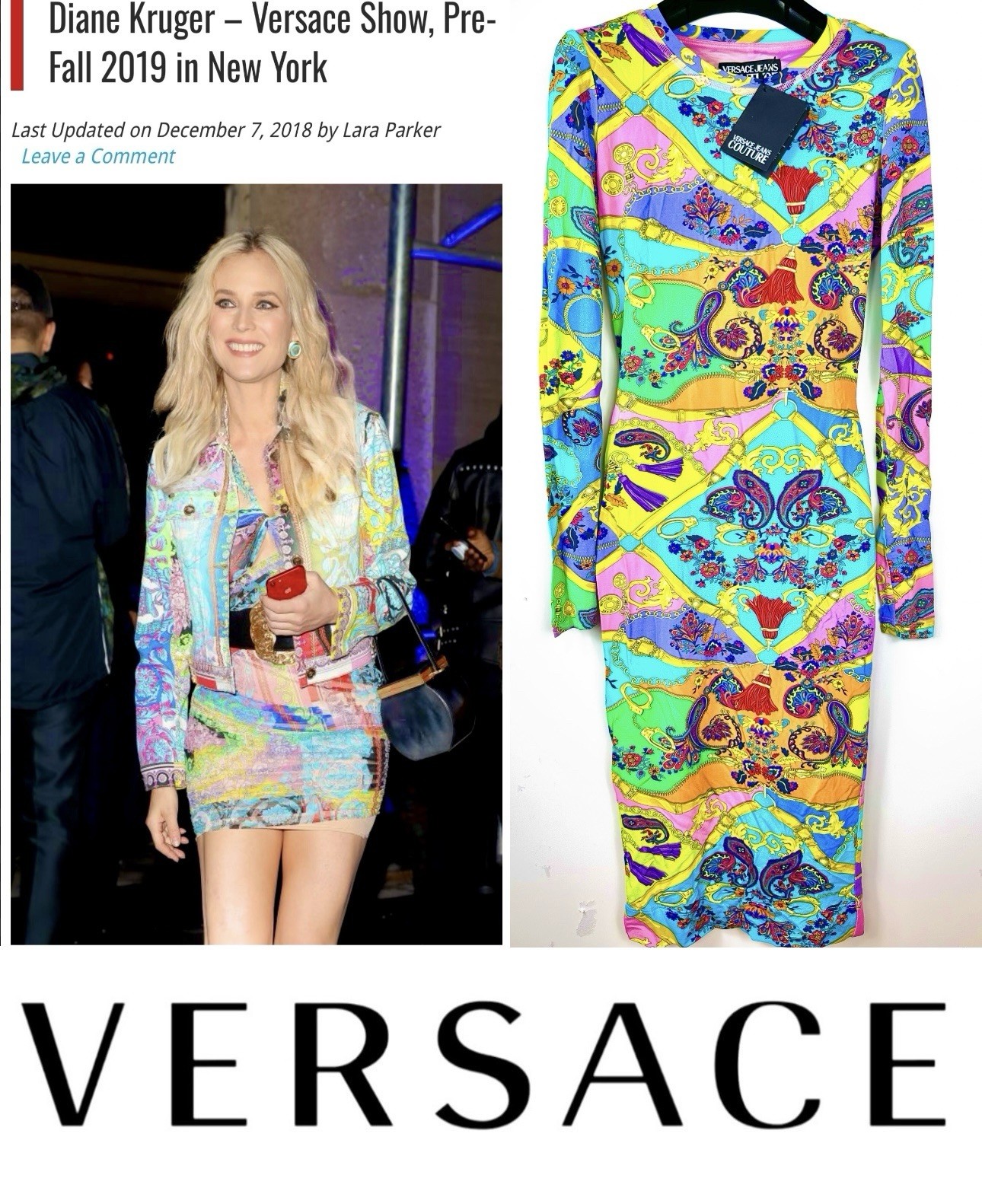 New 2019 Versace Jeans Diane Pink Blue Print Sheath Dress 36 38 40 0 2 4 XS S