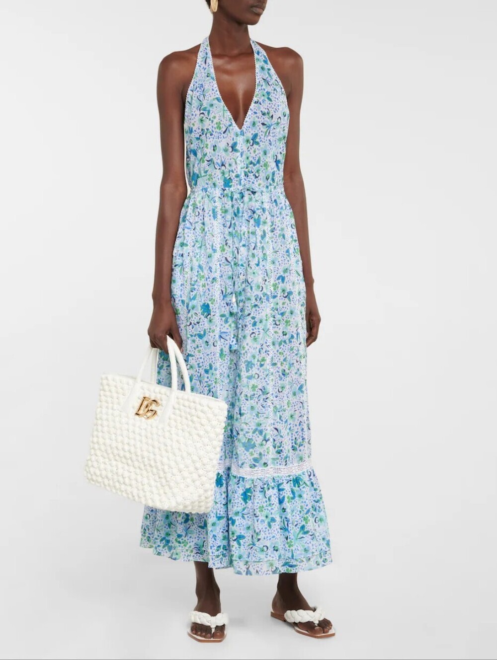Poupette St Barth – Carine floral cotton maxi halter dress – Large (flaw)