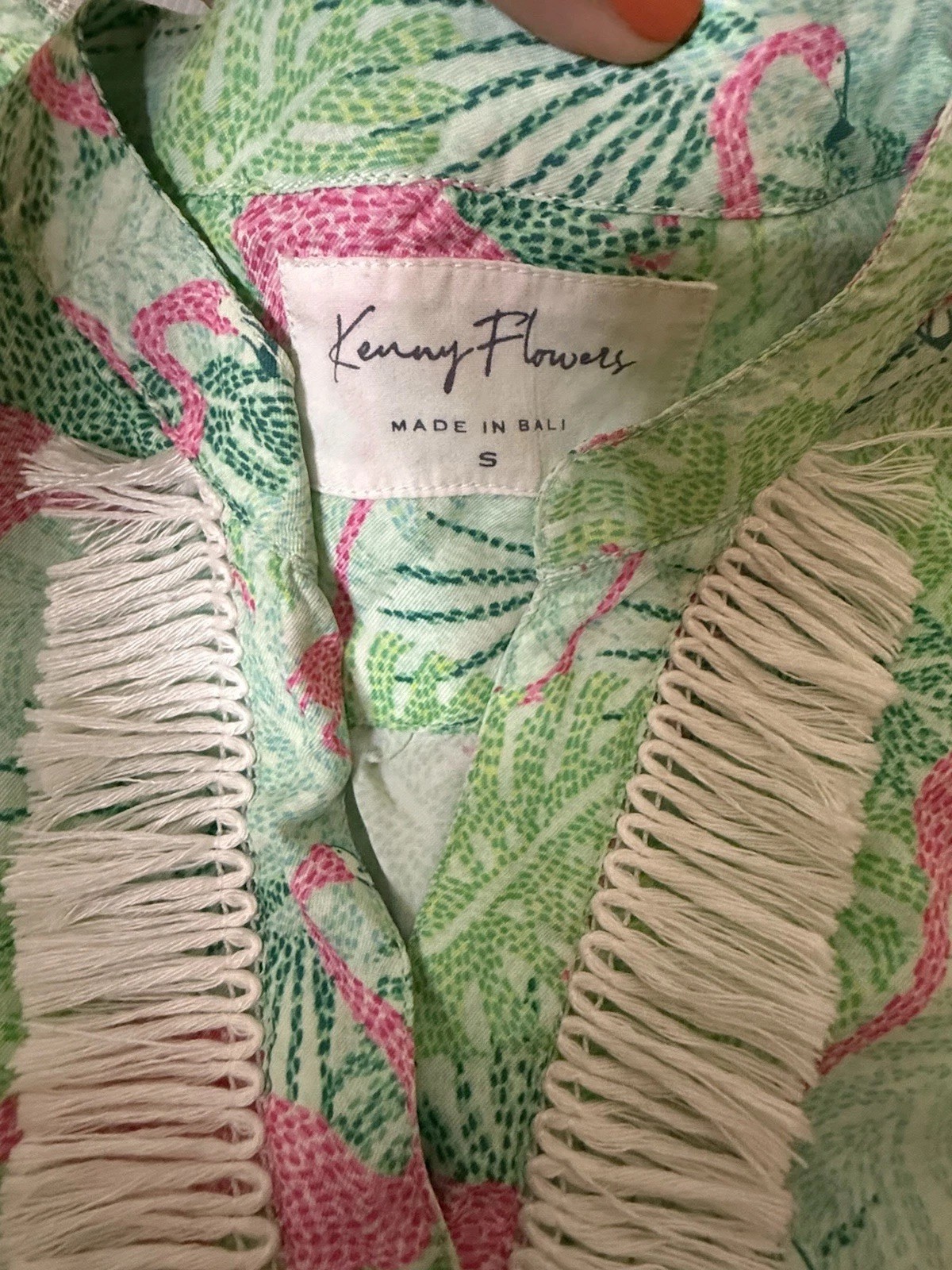Kenny Flowers The Sunshine State Tunic Dress Flamingo Green/Pink Size S