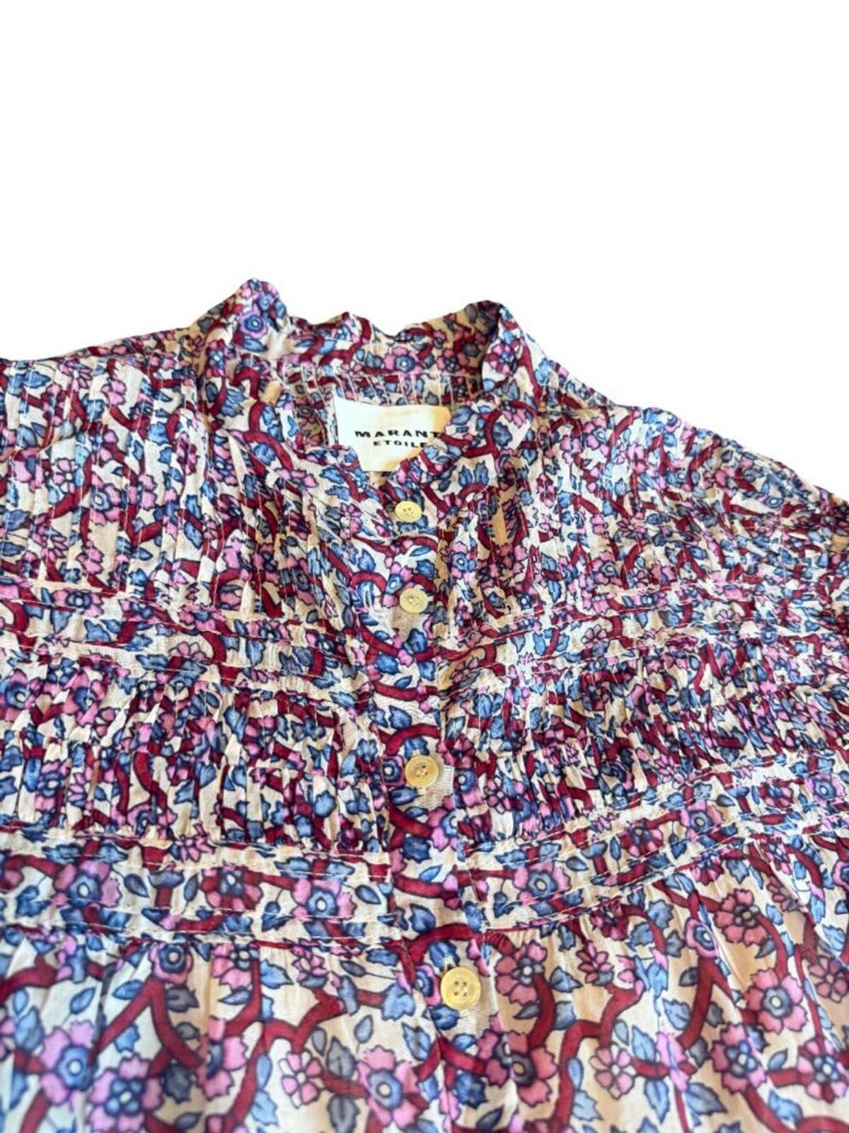 Isabel Marant Étoile Lanikaye Knee Length Dress Short Sleeve Floral Size 38 Med