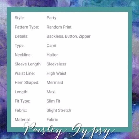 RANDOM PRINT, HALTER, SEQUINED MERMAID MAXI