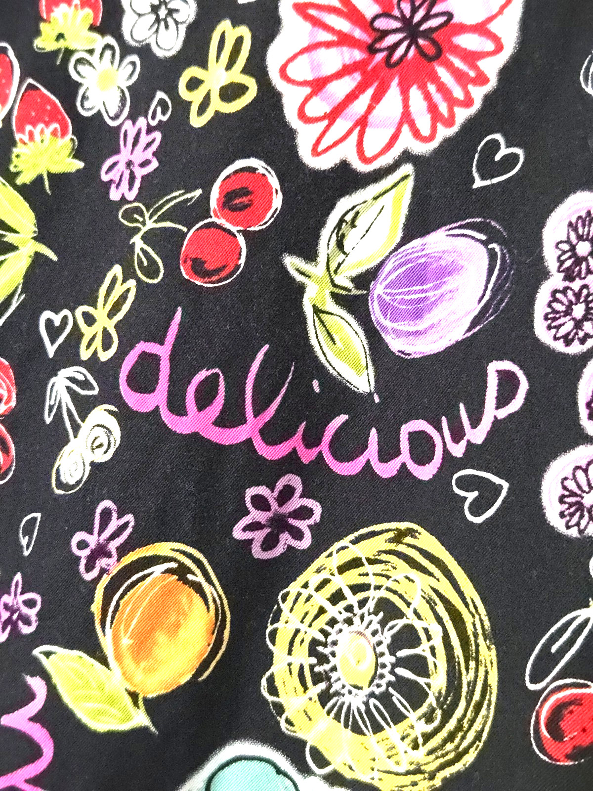 Karin Stevens Fruit Floral Print Dress Womens 16 Cotton Fit Flare Adjust. Straps