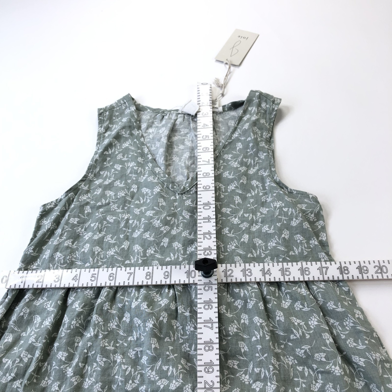 Joie NEW Small 100% Linen A-Line Above Knee Mini Dress Green White