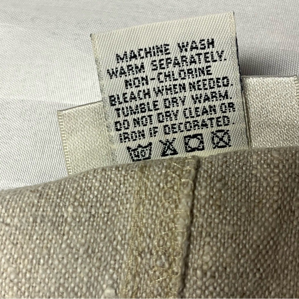 Sunbelt Beige Linen Shift Dress Summery Rustic Minimalist Medium Pockets Classy