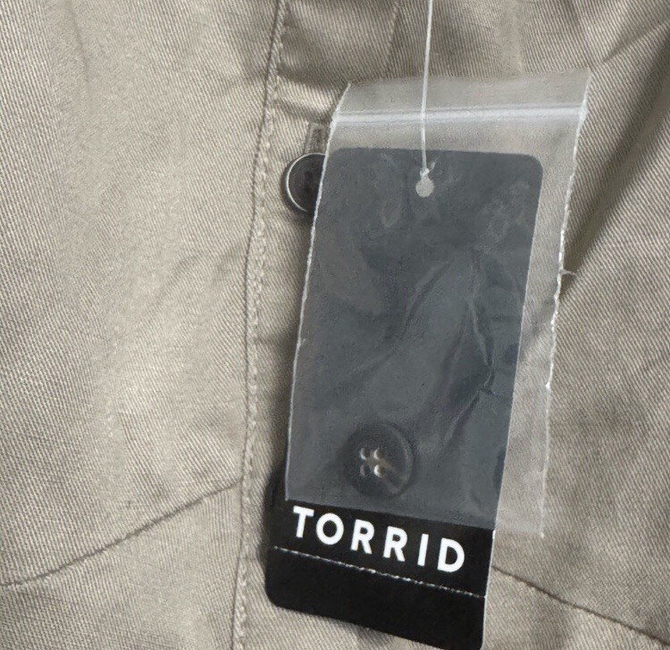 Torrid Mini Lyocell Linen Button Up Fit Waist Tan Dress Size 4 NWT