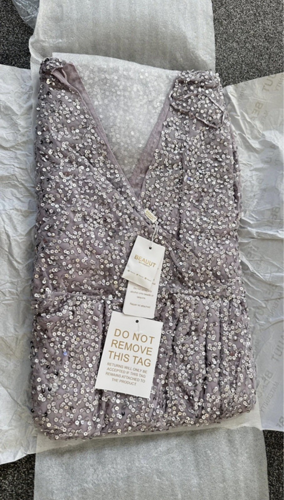 Beauut Maternity Bridesmaid Embellished Maxi Wrap Dress In Lilac Size 10 BNWT