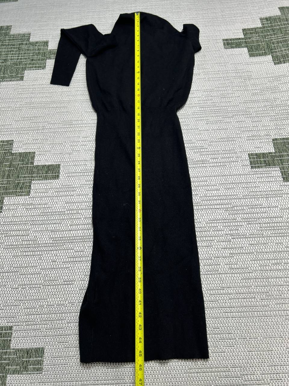 Reiss Midi Sweater Dress Womens Medium Black Stretch Tailored Knit Ribbed New
