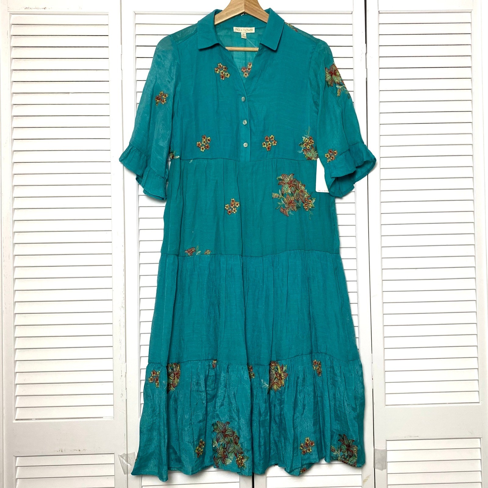 Anthropologie Fig & Flower Medium Midi Boho Coquette Cottage Feminine Romantic M