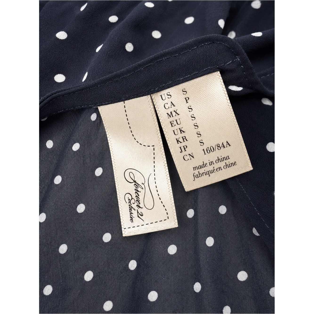 Forever 21 Polka Dot Open Back Mini Dress Sheer Long Sleeve Bow Neck Small