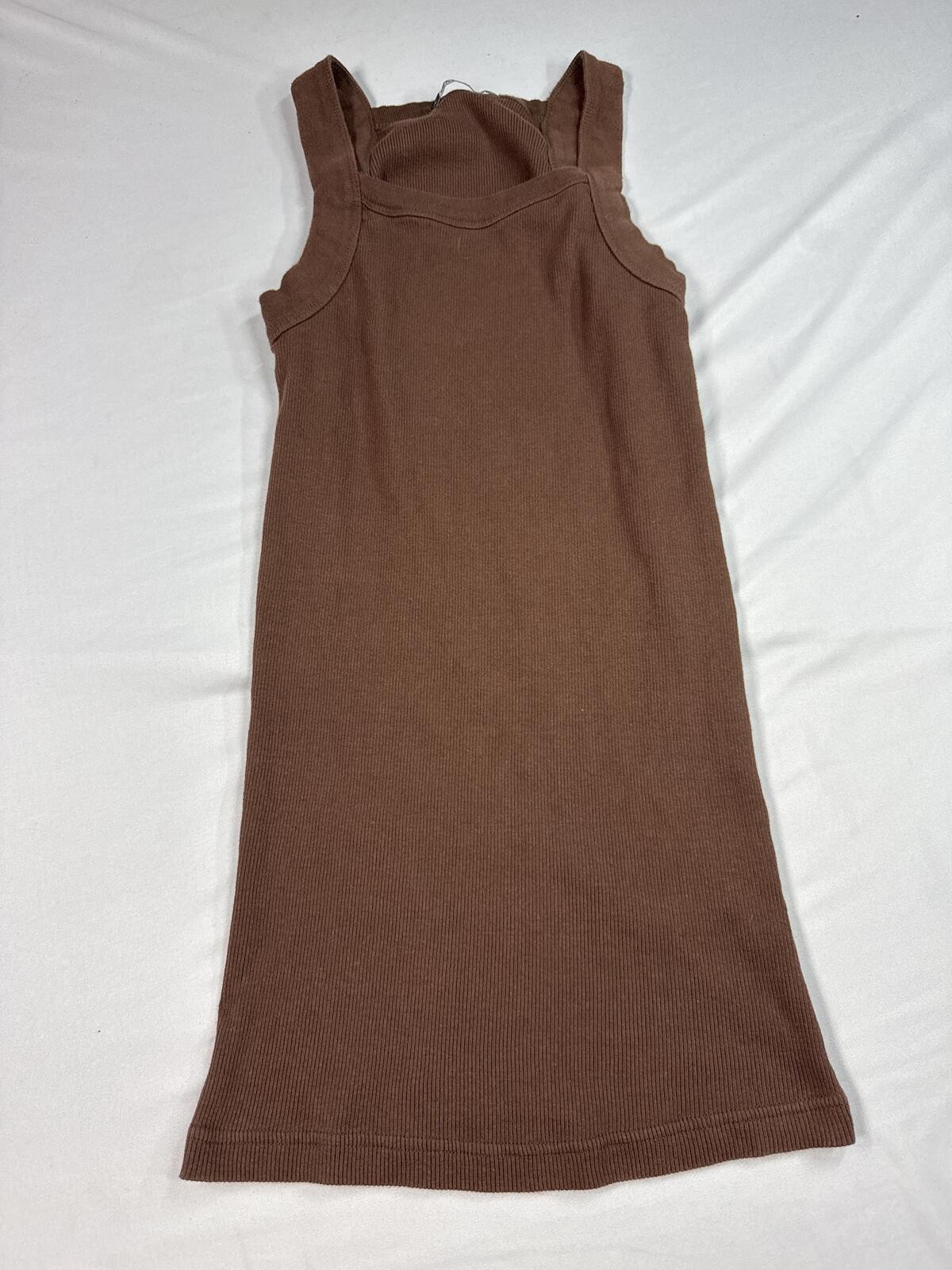 Evolution Classic Collection Brown Ribbed Knit Tank Top XL