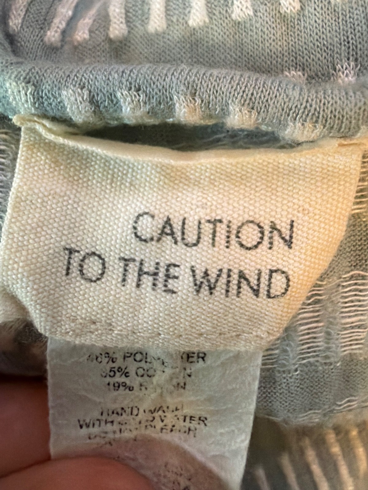 Caution to the Wind Light Blue White Textured Wrap Dress Flutter Sleeve Small