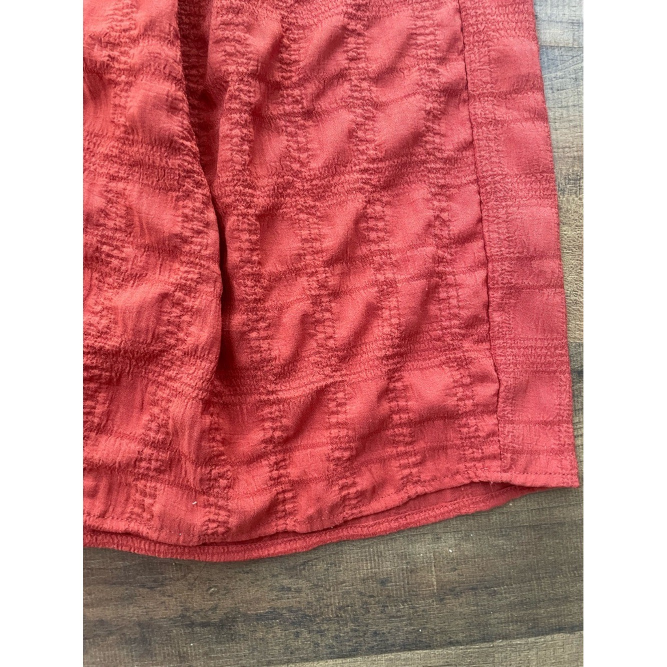 Nordstrom Rack Red Textured Short Sleeve Top Size Medium