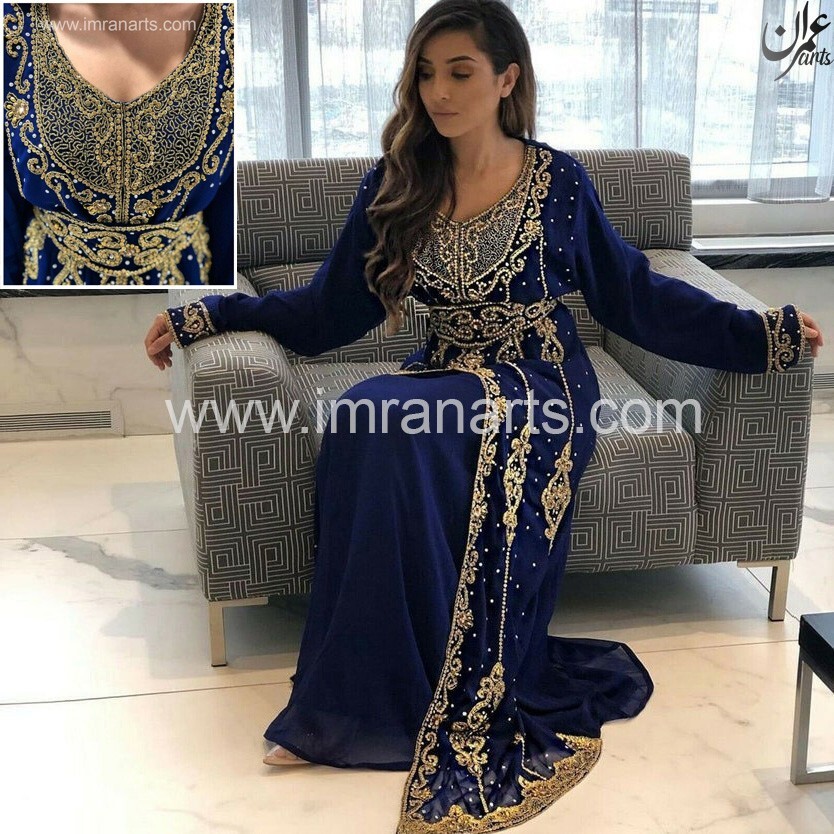 D137 Moroccan Kaftan Elegant Farasha Ethnic Abaya Wedding Arabic Dress