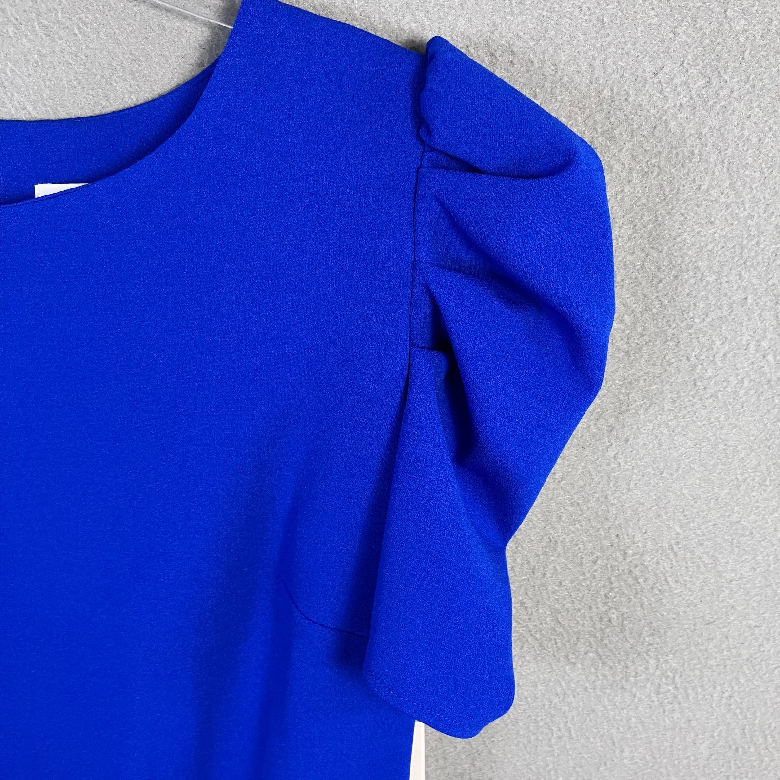 Shelby & Palmer Women’s Sheath Dress Size 6 Vibrant Blue Puff Sleeve Stretch NWT