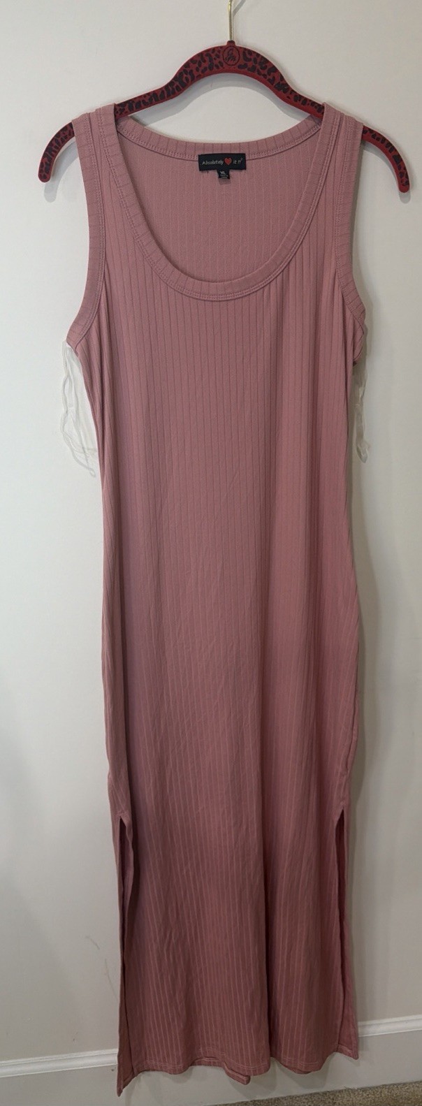 Absolutely Love It Maxi Dress XL Blush Pink Slim Sleeveless Coquette Party Maxi