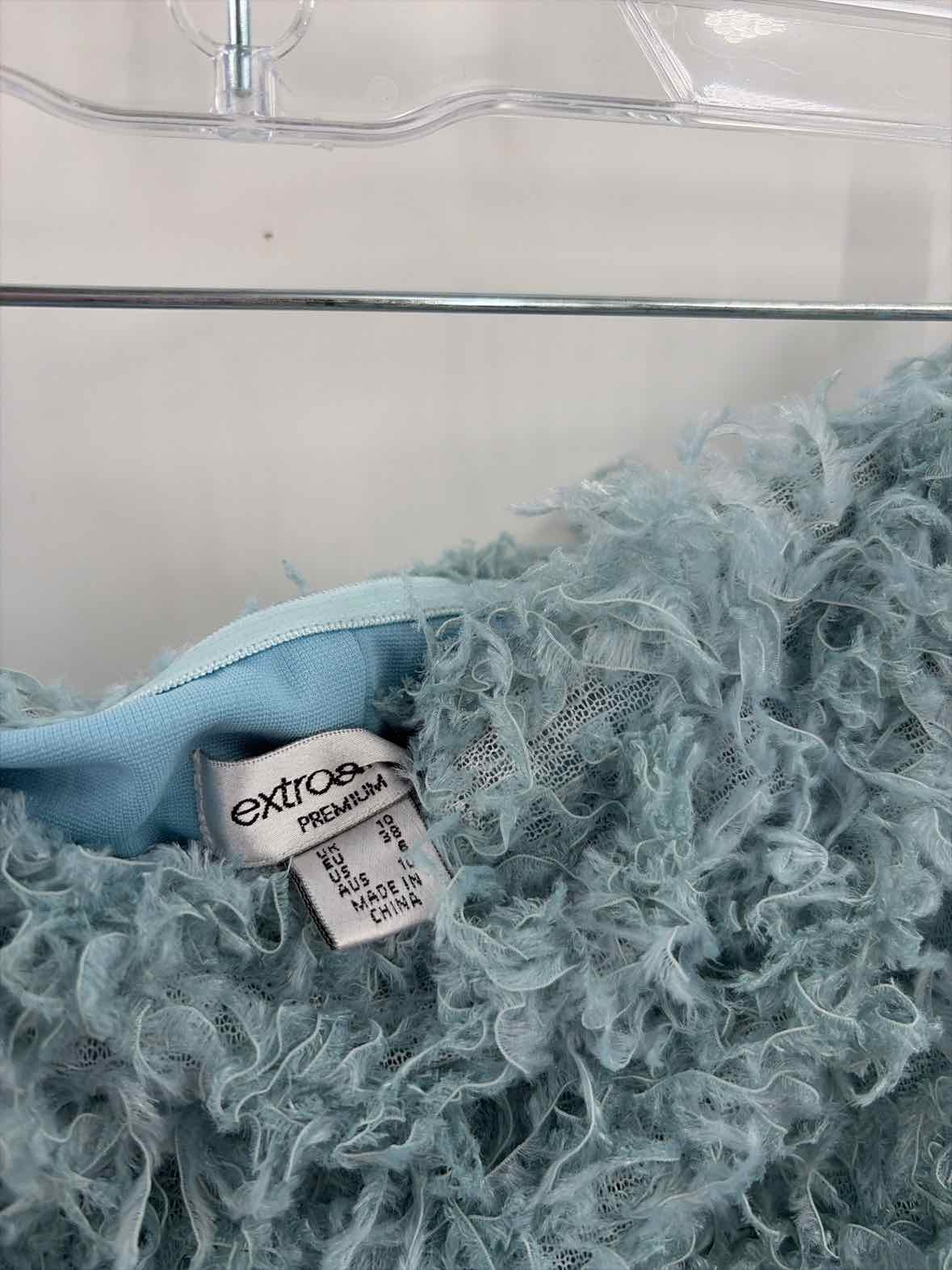 Pre-Owned extro&vert Blue Size 6 Knee Length Strapless Dress