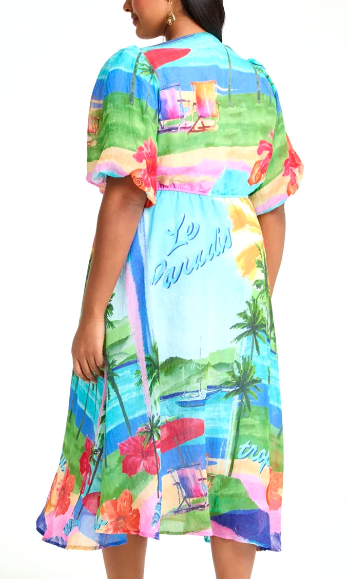 TS TAKING SHAPE plus size M / 20 Angelina Tencel Midi Dress floaty NWT rrp$200