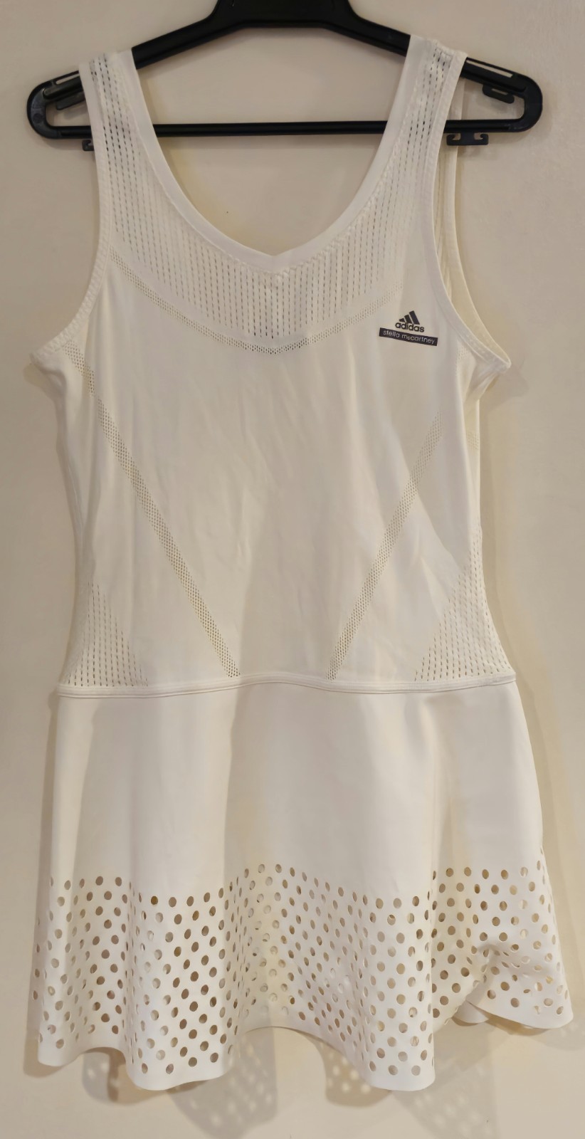 Stella McCartney x Adidas Barricade White Perforated Tennis Dress Womens Medium