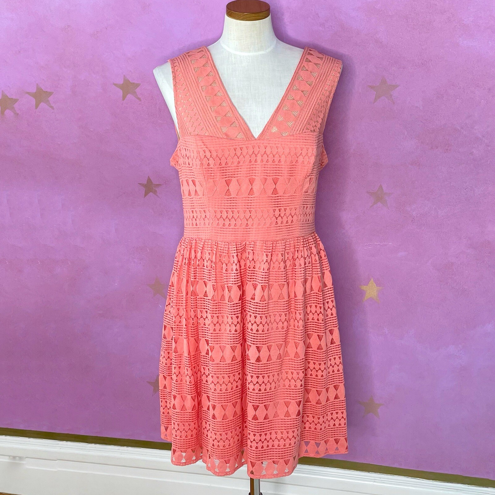 BCBGMaxAzria NWT Camielle Light Coral Lace Dress Size 12