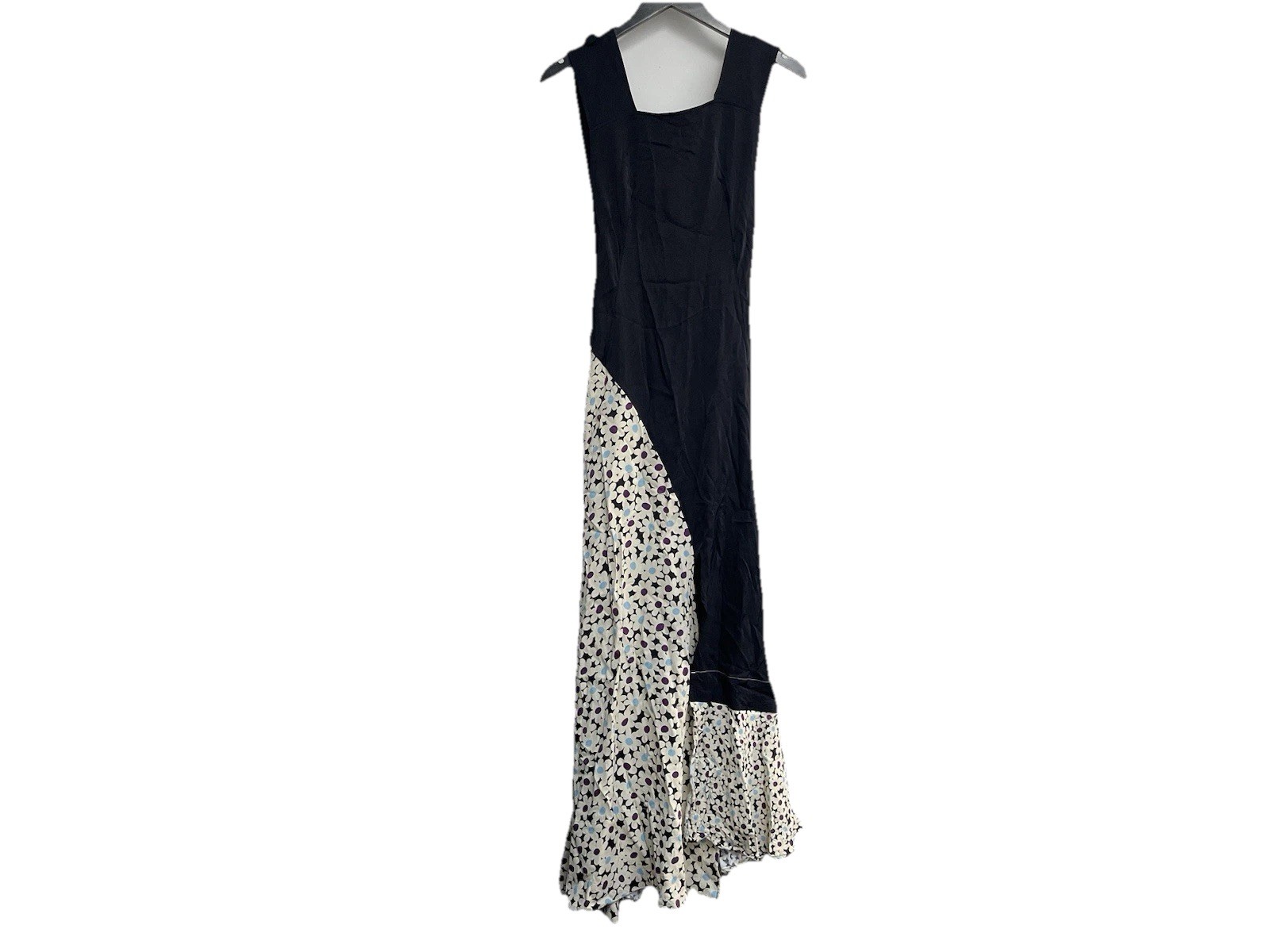 CO Collections Maxi Daisy Asymmetric Slit Front Button Strap Jumper Dress Small