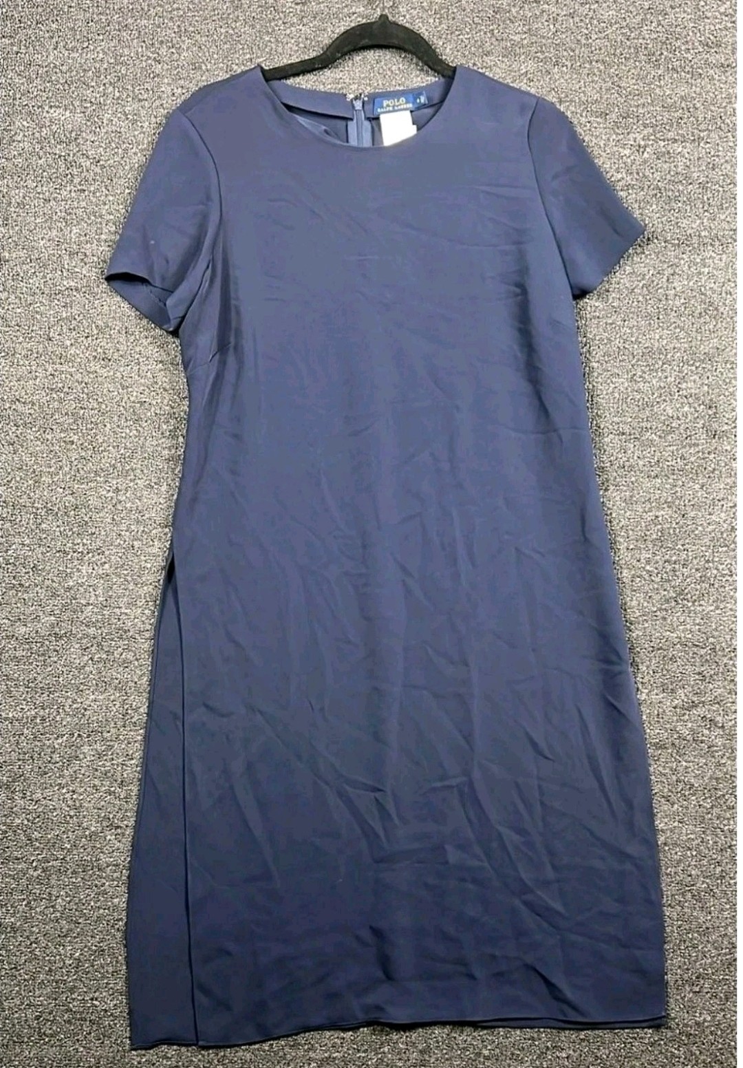 Polo Ralph Lauren Shirt Dress Womens Size 6 Navy Short Sleeve Knee Length