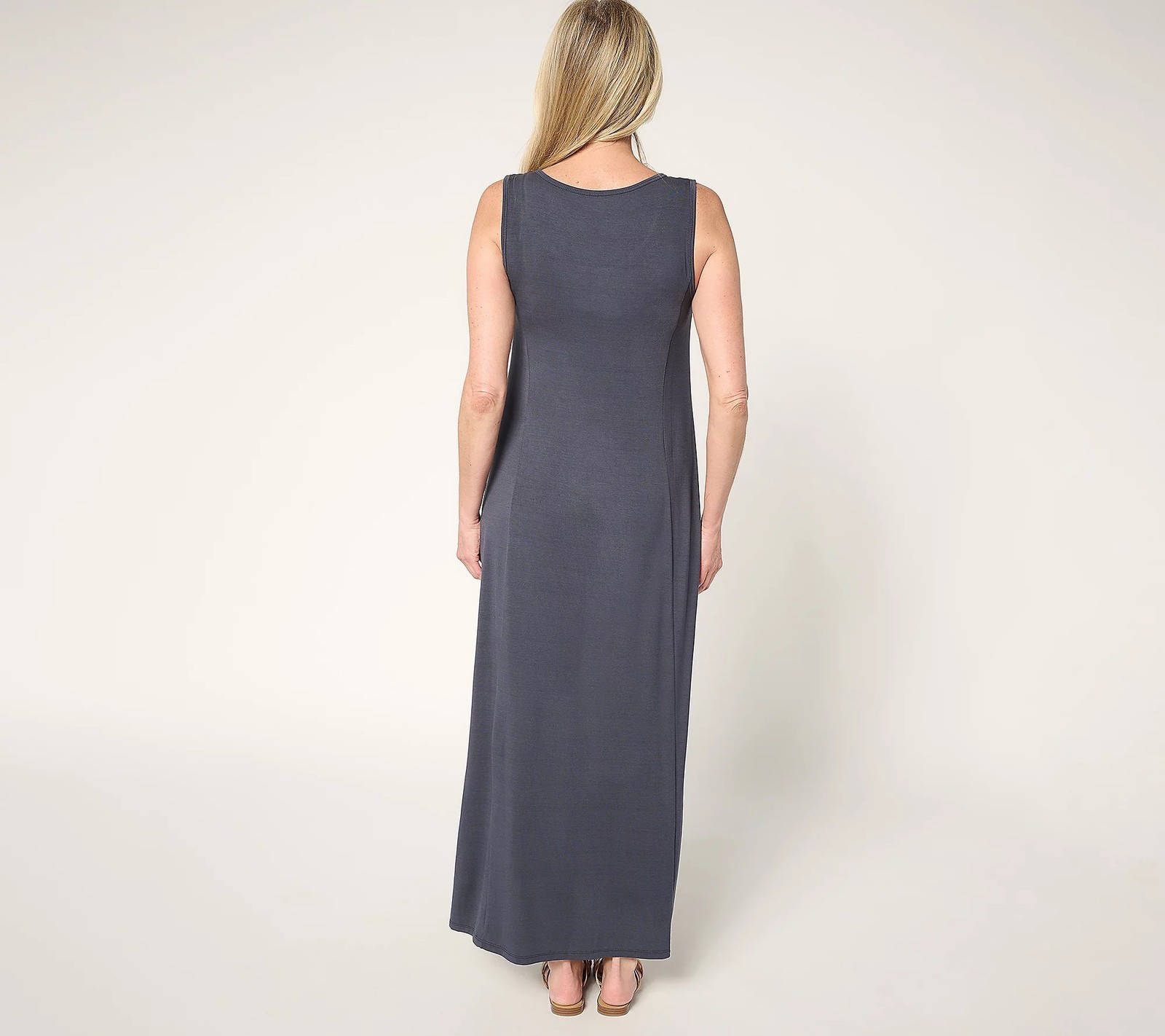 Modern Soul Soothing Knit Jersey Maxi Dress with Support System Midnight M New