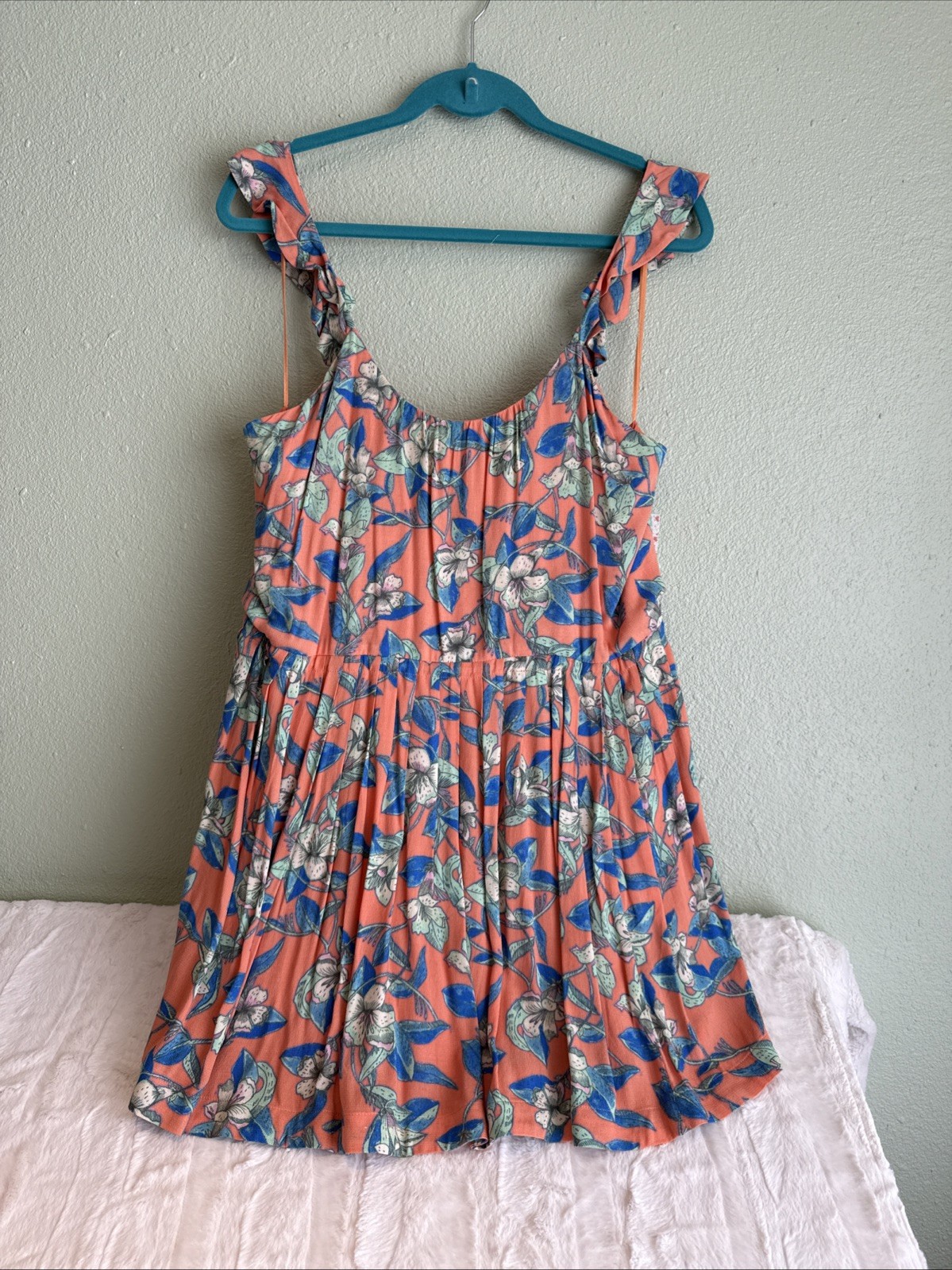 Free People OB574950 Orange Dear You Backless Mini Dress w/Pockets – $98