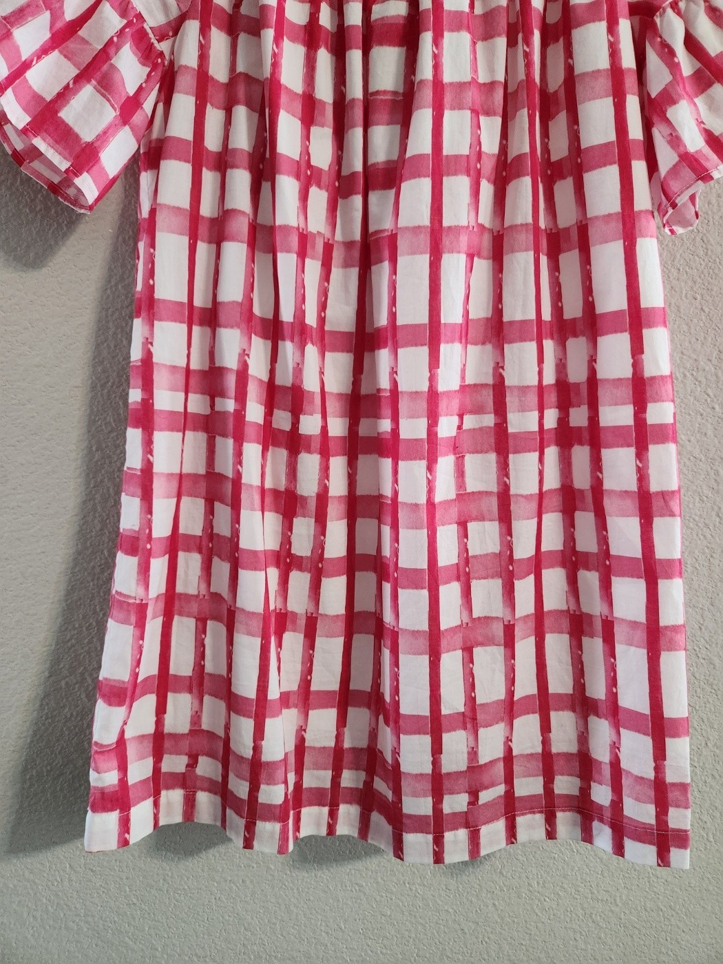 Brooke Wright NWT Pink White Checkered Mini dress size xs/s *flaws