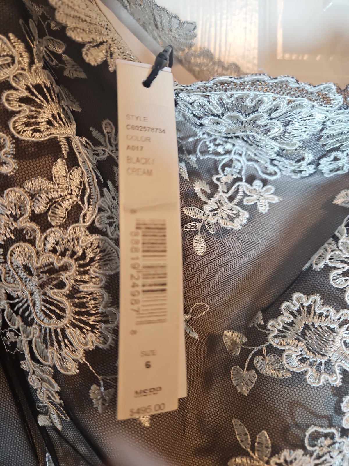 Alice + Olivia Black & Cream Lace One-Shoulder Dress – Size 6 – NWT