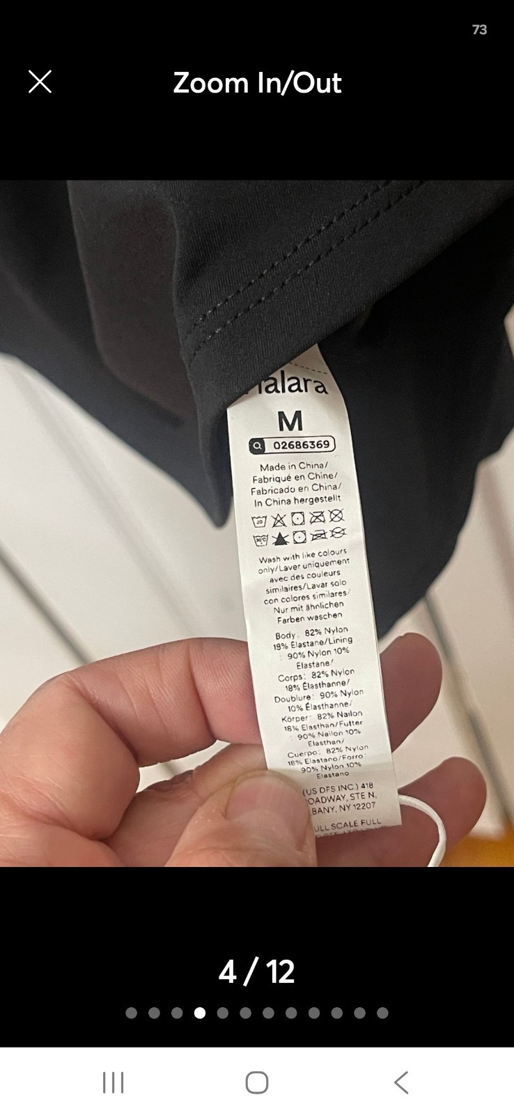 Halara SoftlyZero Airy U Neck 2-in-1 Pocket Mini Active Dress Medium Black