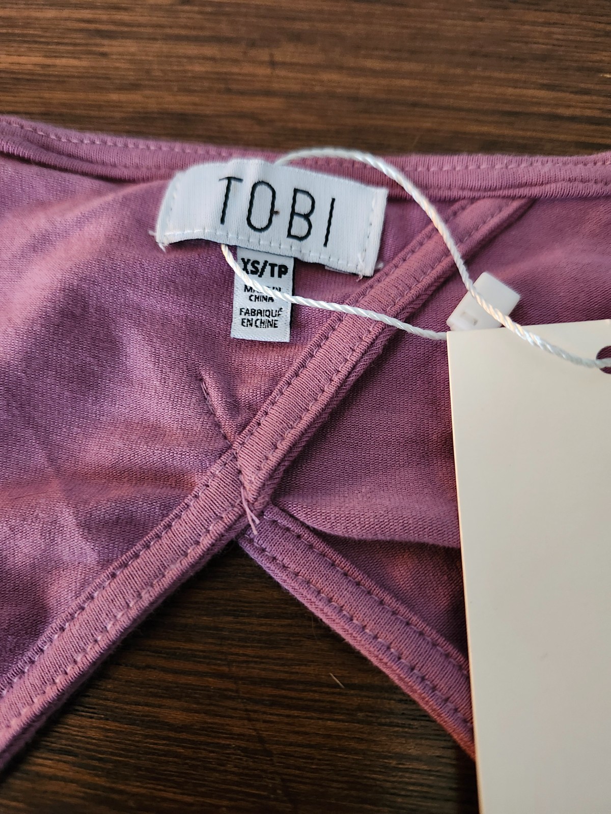 NWT Tobi Purple Open Back Knit Dress 3/4 Sleeve XS