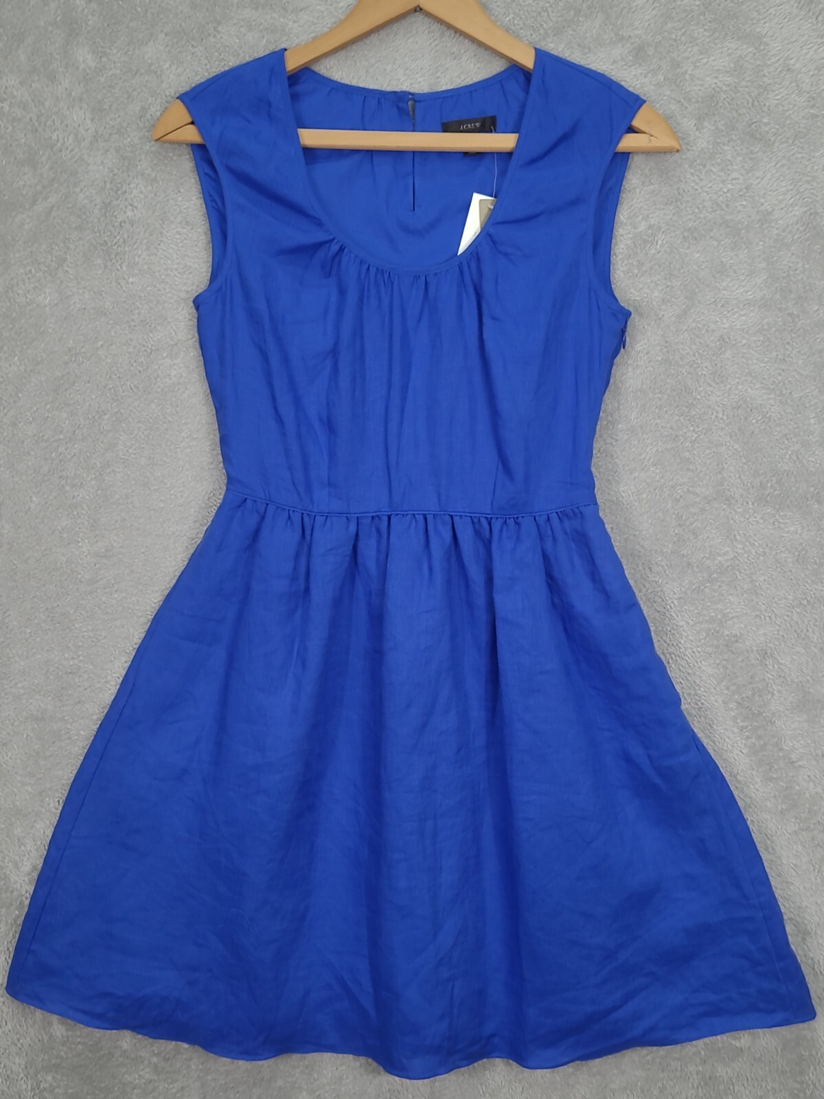 J Crew Regal Cobalt Blue Linen Dress Sz 2 Sleeveless 46914 Work Cocktail Chic