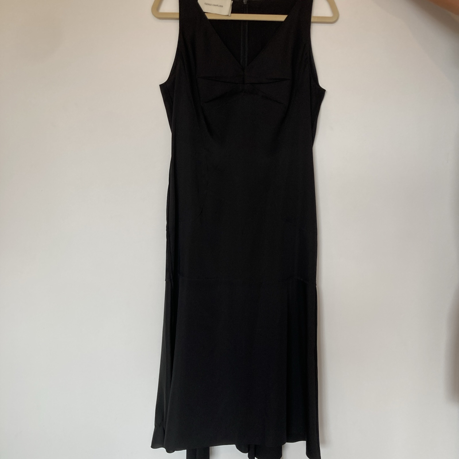 Cedric Charlier Womens Side Zip (used Once) Long Dress Black Italian Cut